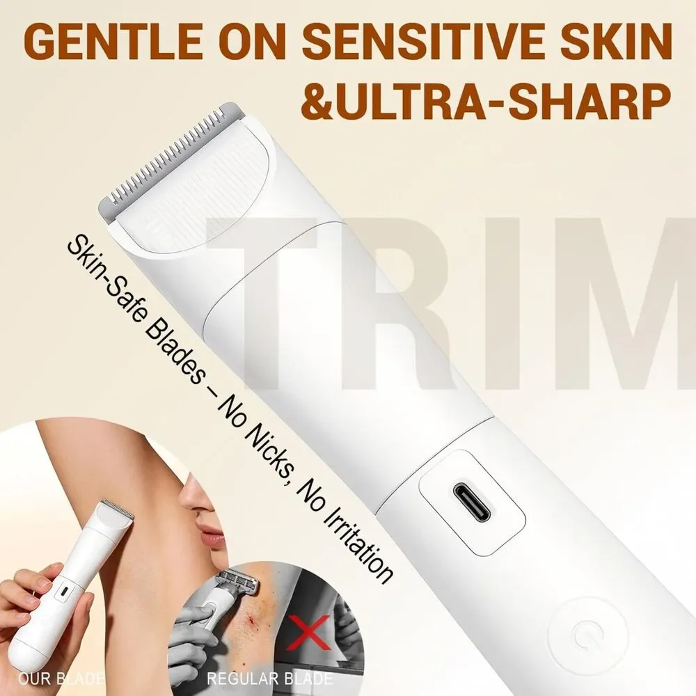 Women's 2-in-1 Waterproof Bikini Shaver & Body Trimmer with Storage Bag